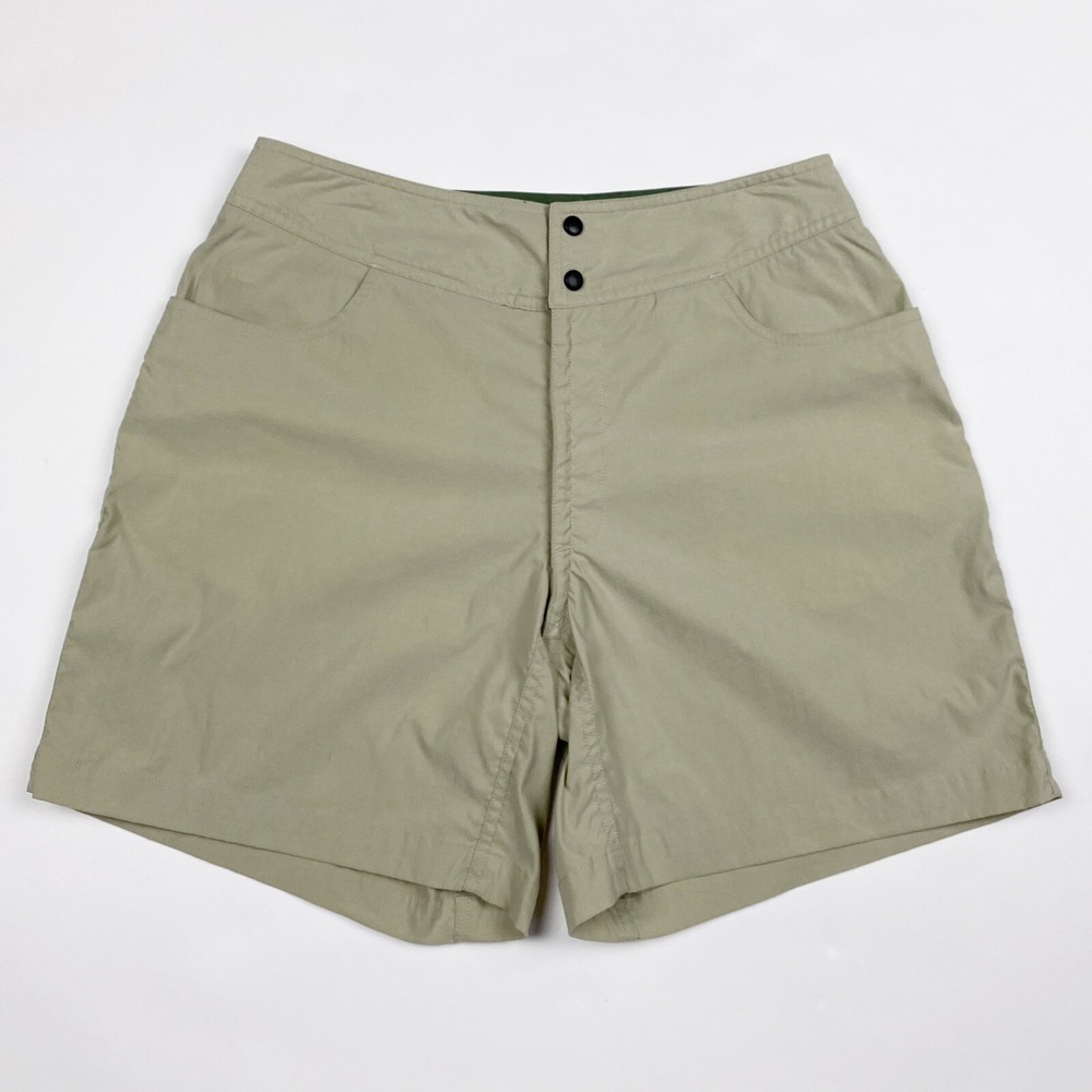 ISIS Performance Hiking Full Zip Belly Button to Tailbone Shorts Women 10 Khaki‎